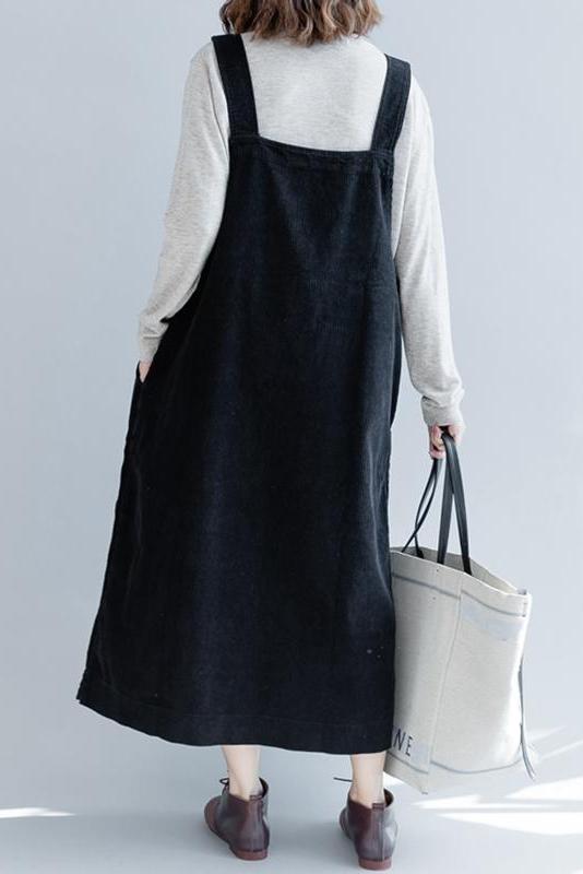 Loose Corduroy Strap Dresses Fall Outfits