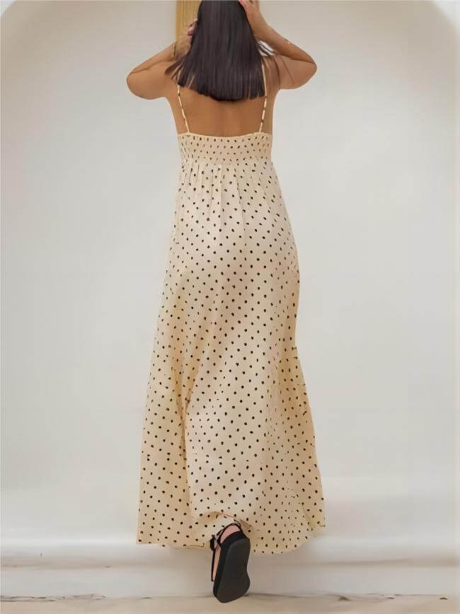 Sleeveless Geometric Print Halter Maxi Dress