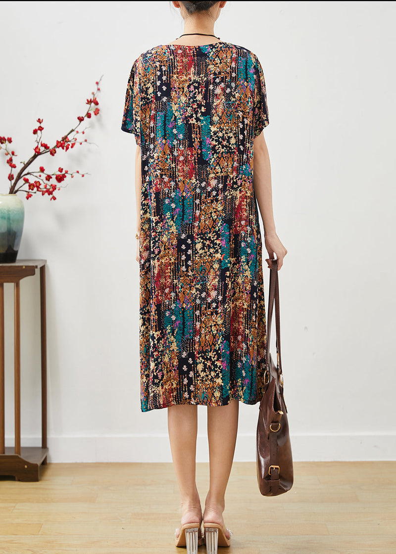Black Oversized Print Cotton Dress Summer