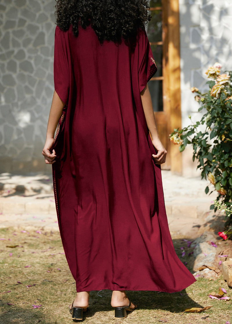 Mulberry Embroidered Side Open Cotton Dress Summer
