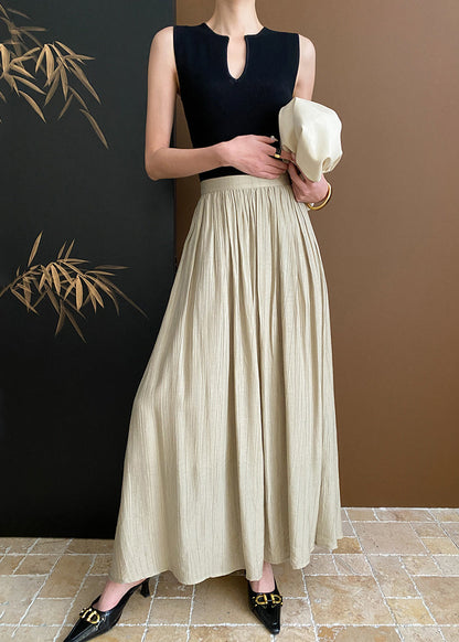 Apricot Exra Large Hem Pleated Skirt Spring