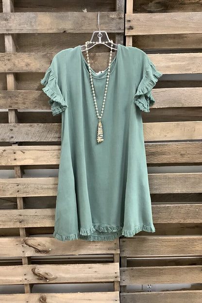 Cotton Linen Short Sleeve Dress