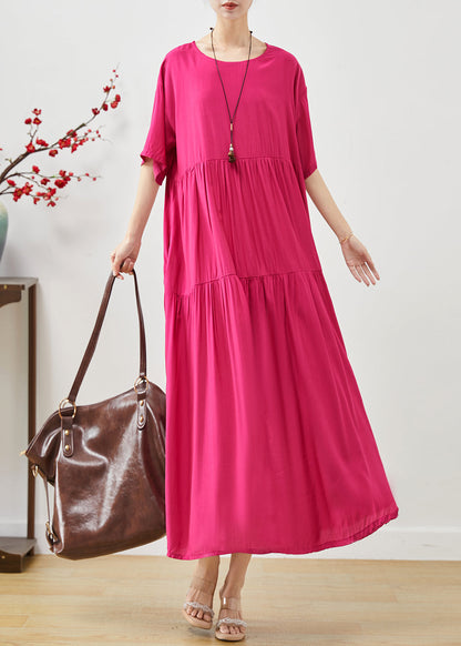Rose Oversized Patchwork Cotton Maxi Dresses Summer