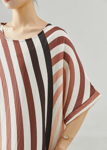 Oversized Striped Cotton Beach Dress Summer