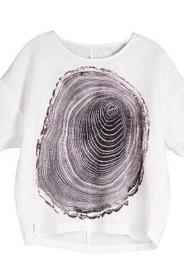 Summer Printing Loose T-shirt Tops