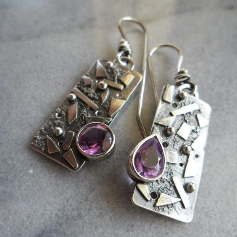 Amethyst Earrings in Sterling Silver