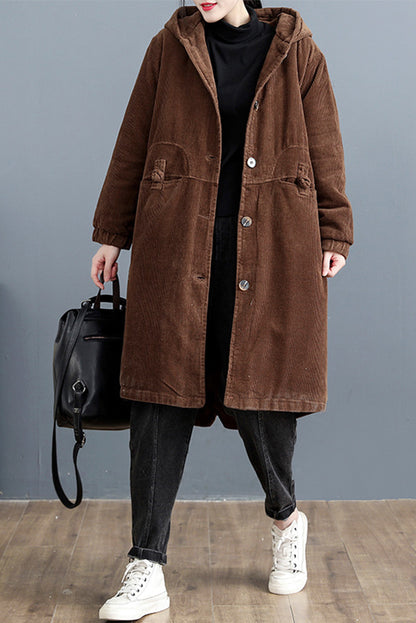 New Style Corduroy Cotton Jacket Loose Coat