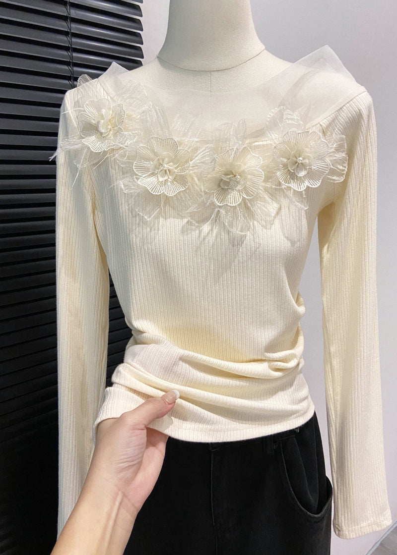Diy Yellow Cold Shoulder Decorated Cotton Shirts Fall