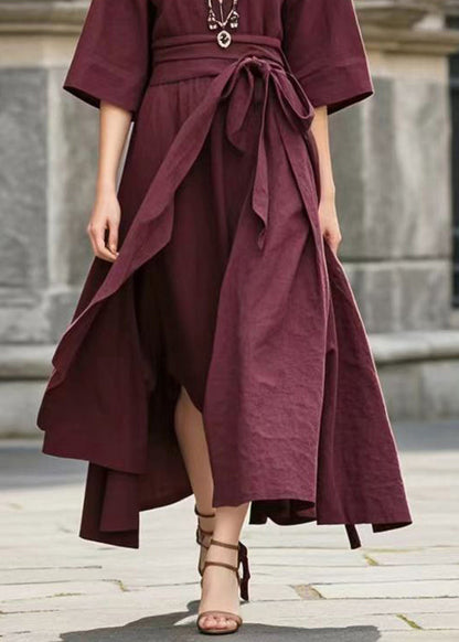 Mulberry Tie Waist Exra Large Hem Cotton Robe Dresses Summer