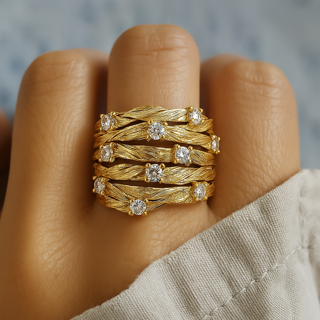 Golden Zirconia Ring