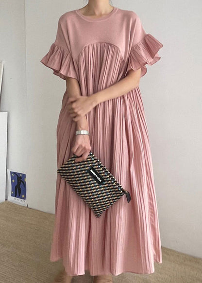 Black Oversized Patchwork Pleated Dress Butterfly Sleeve