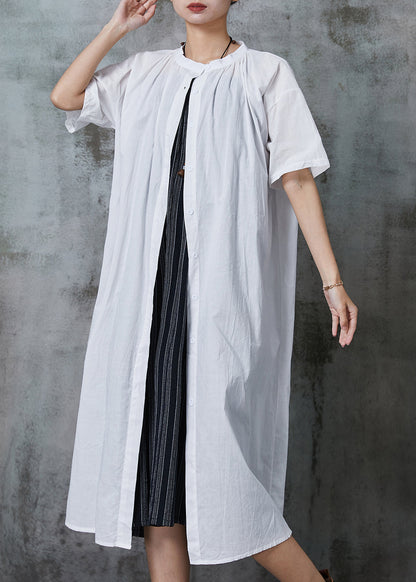 White Oversized Cotton Dress Two Pieces Set Summer