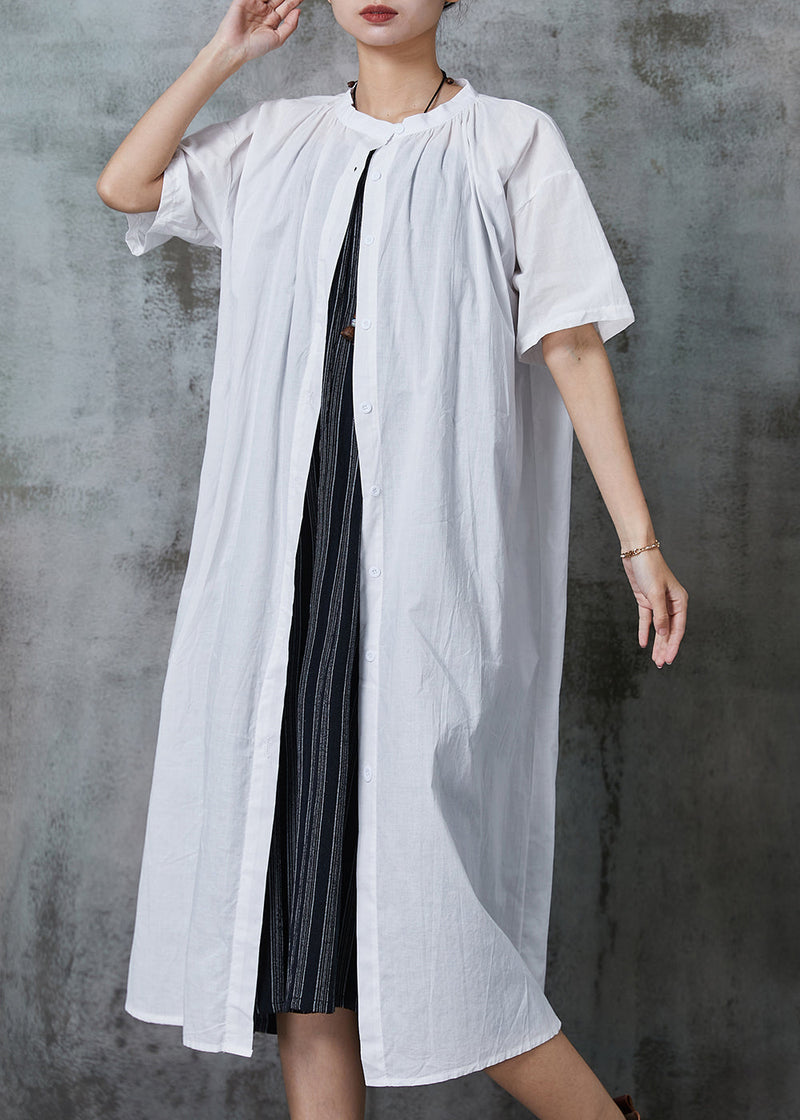 White Oversized Cotton Dress Two Pieces Set Summer
