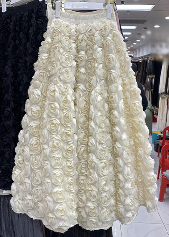 Stylish Apricot High Waist Tulle a Line Skirt Spring