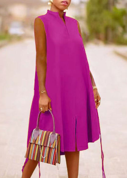 Green Stand Collar Summer Print Maxi Dresses Summer