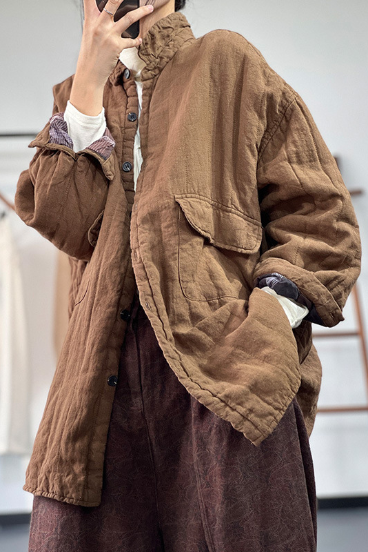 Retro Double Pocket Padded Jacket