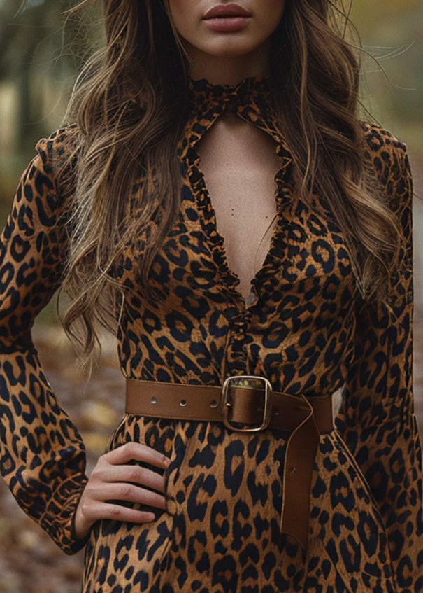 Ruffled Hollow Out Cotton Jumpsuits Long Sleeve