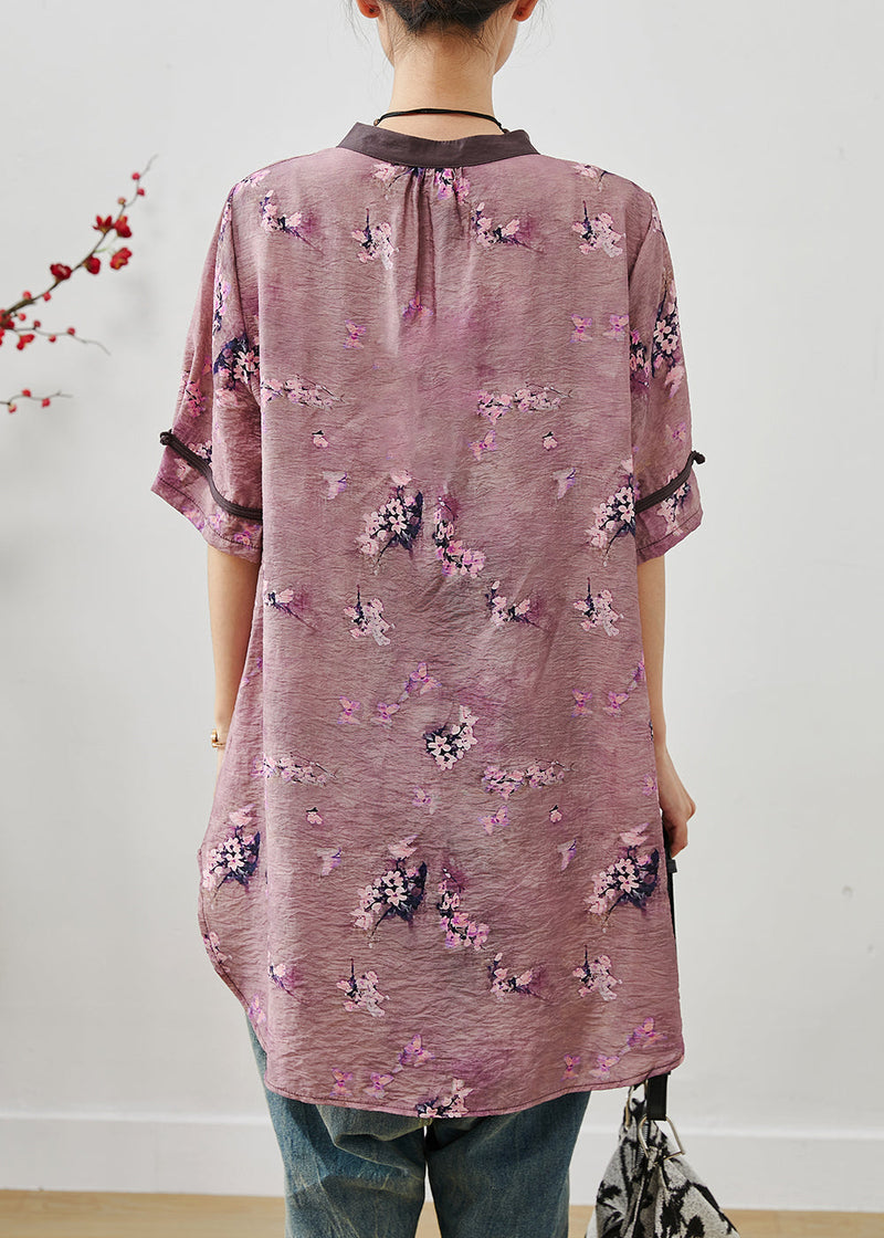 Purple Linen Long Shirt Summer