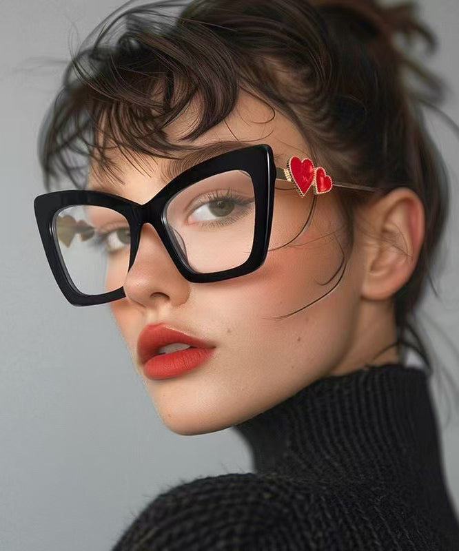 ' Red Heart Square Flat Mirror