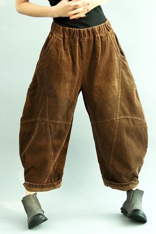 Winter Autumn Loose Corduroy Wide Leg Pants Harem Pants Thicken Trousers