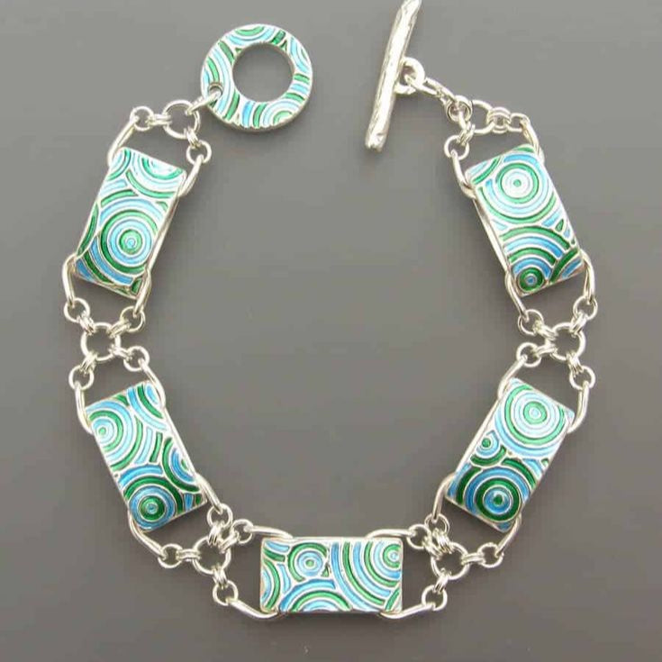Braided Enamel Silver Bracelet