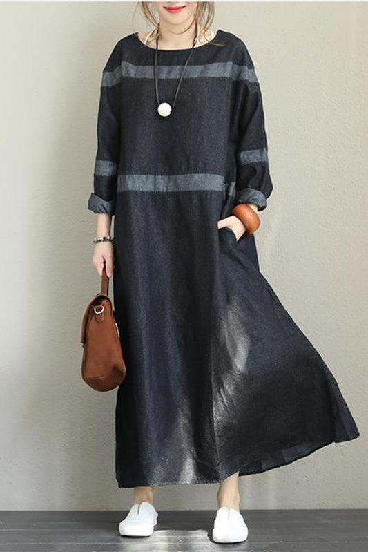 Black Denim Maxi Dresses Fall Clothes