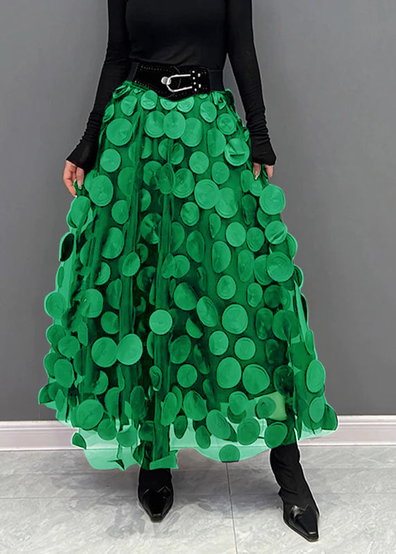 Black Dot Patchwork Tulle Skirt Fall