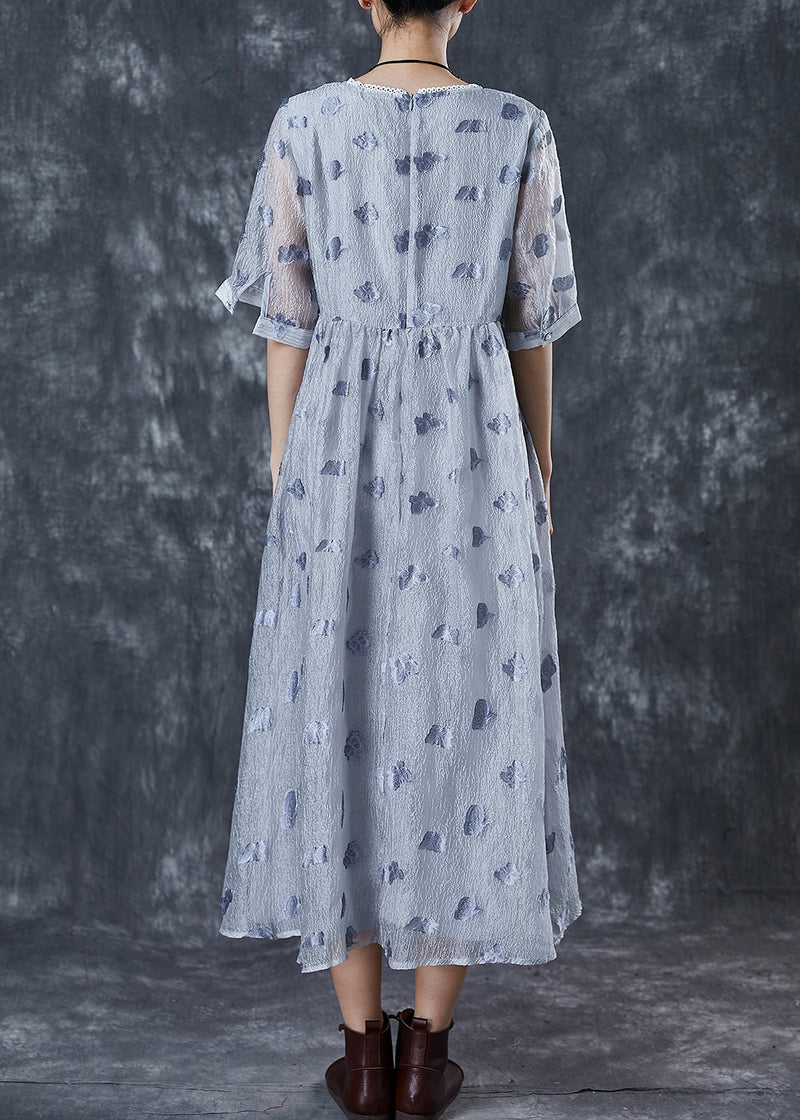 Modern Grey Silk Holiday Dresses Summer