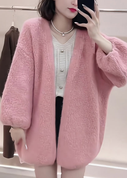 Boutique Pink V Neck Knit Cardigans Fall