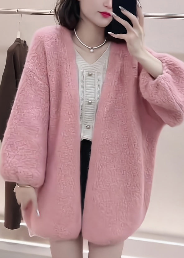 Boutique Pink V Neck Knit Cardigans Fall
