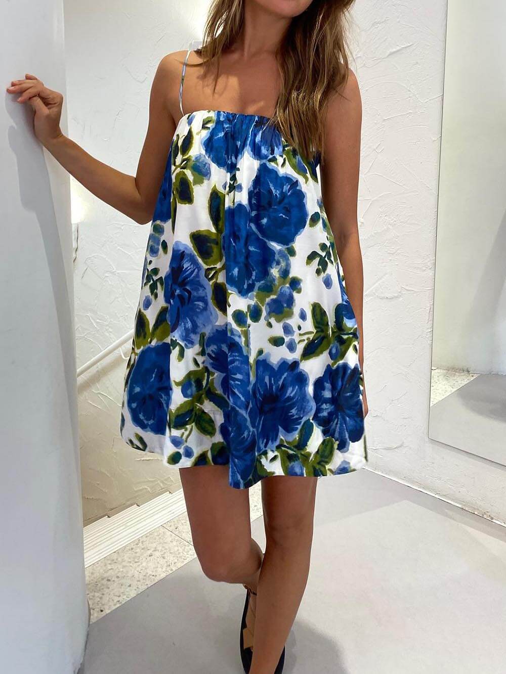 With the Peony Draped Mini Dress