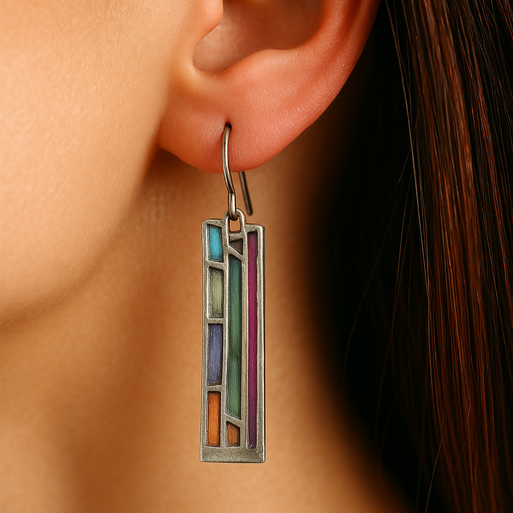 Colorful Silver Earrings
