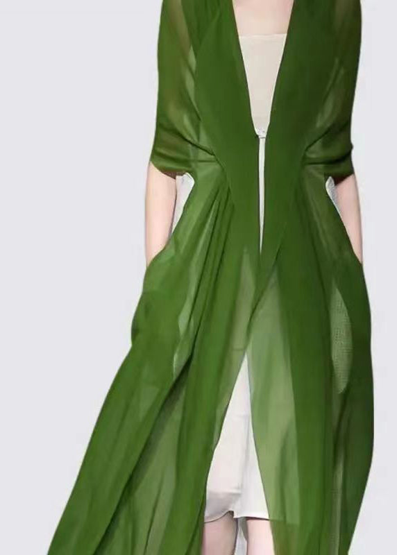Italian Green Silk Dress Long Sleeves