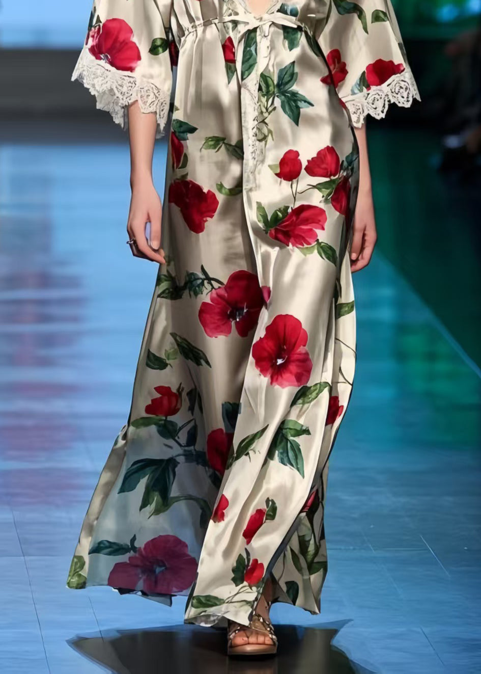 Style V Neck Print Silk Holiday Dresses Summer