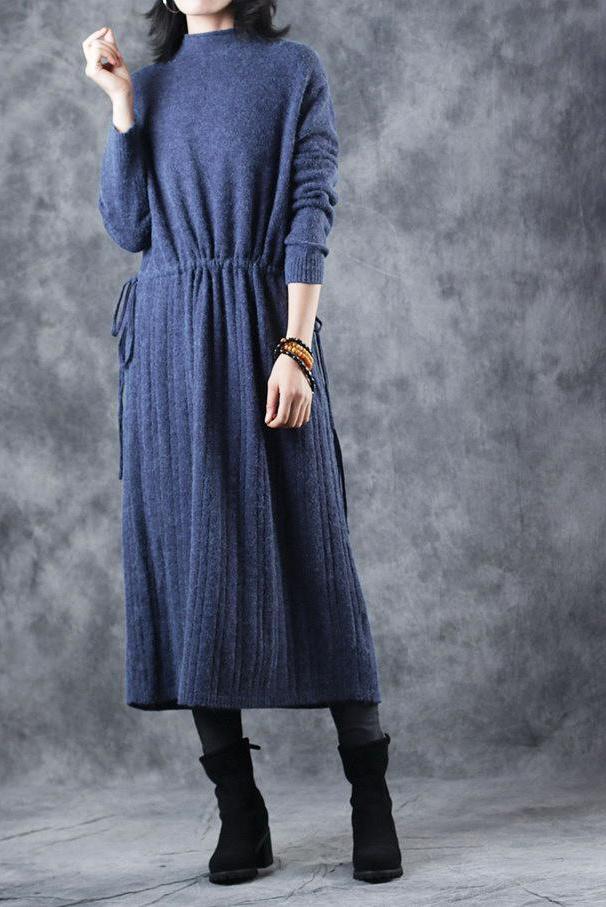 Loose High Neck Base Sweater Dresses for