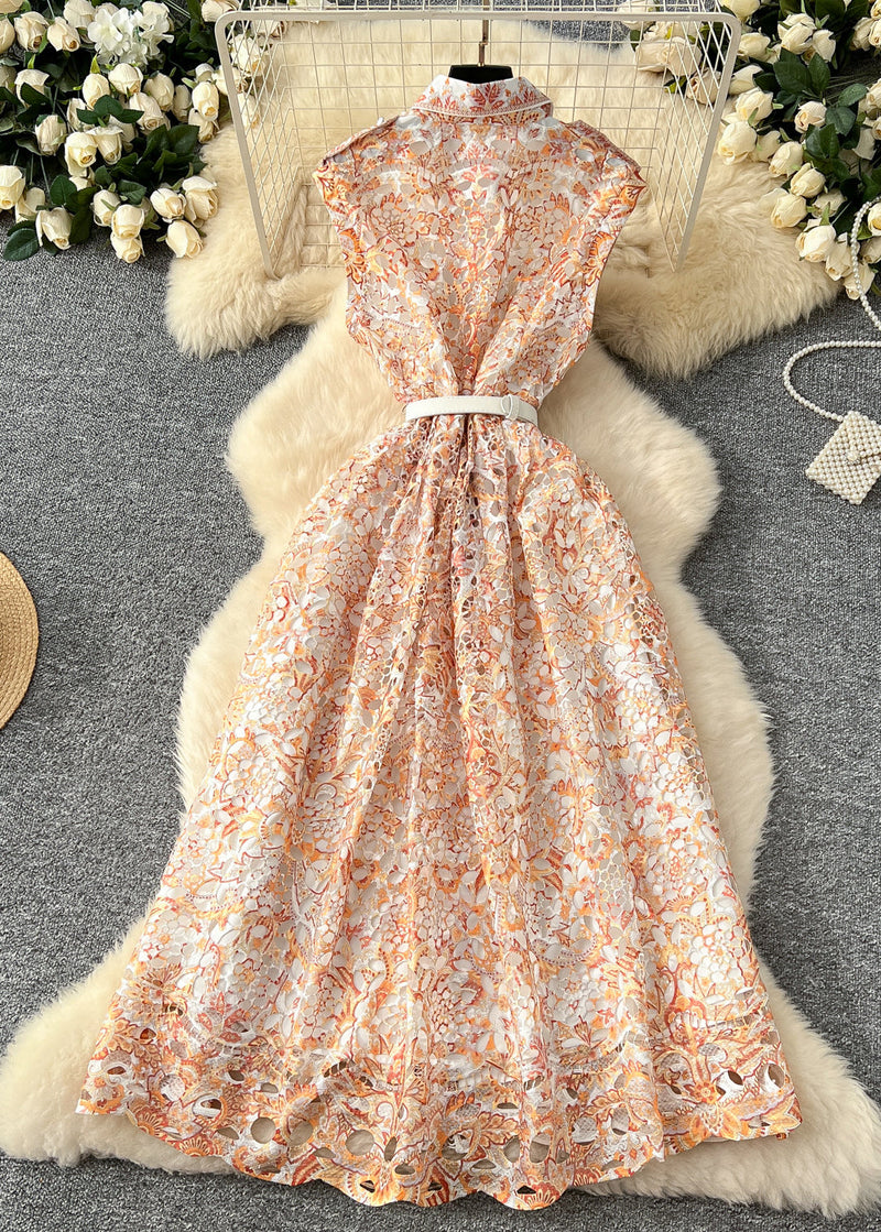 Khaki Cinched Lace Vacation Dresses Sleeveless