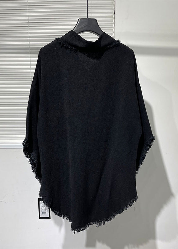 Original Asymmetrical Loose Linen T Shirt for Bat Sleeves
