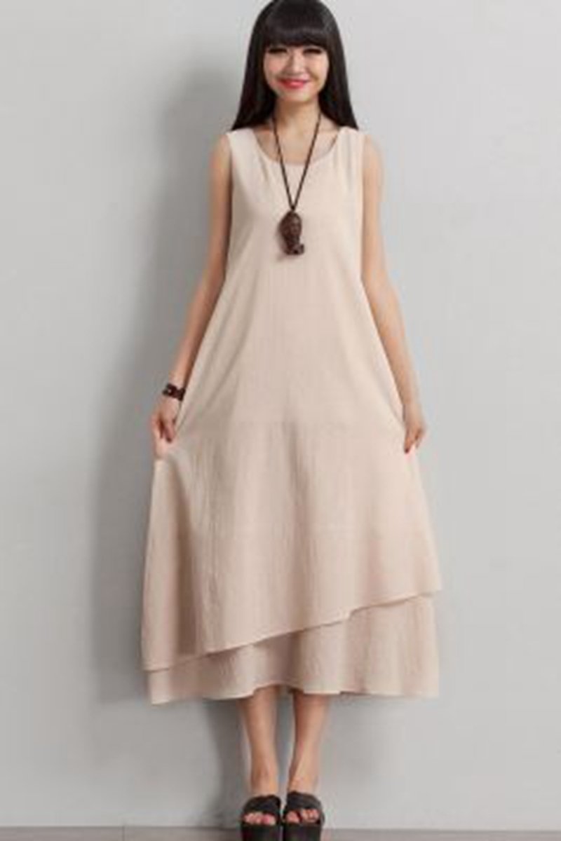 Sleeveless Cotton Maxi Dresses Clothes