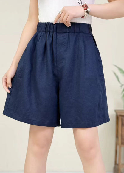 Orange Oversized Elastic Waist Cotton Pants Shorts Summer