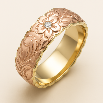 Rose Flower Gold Ring