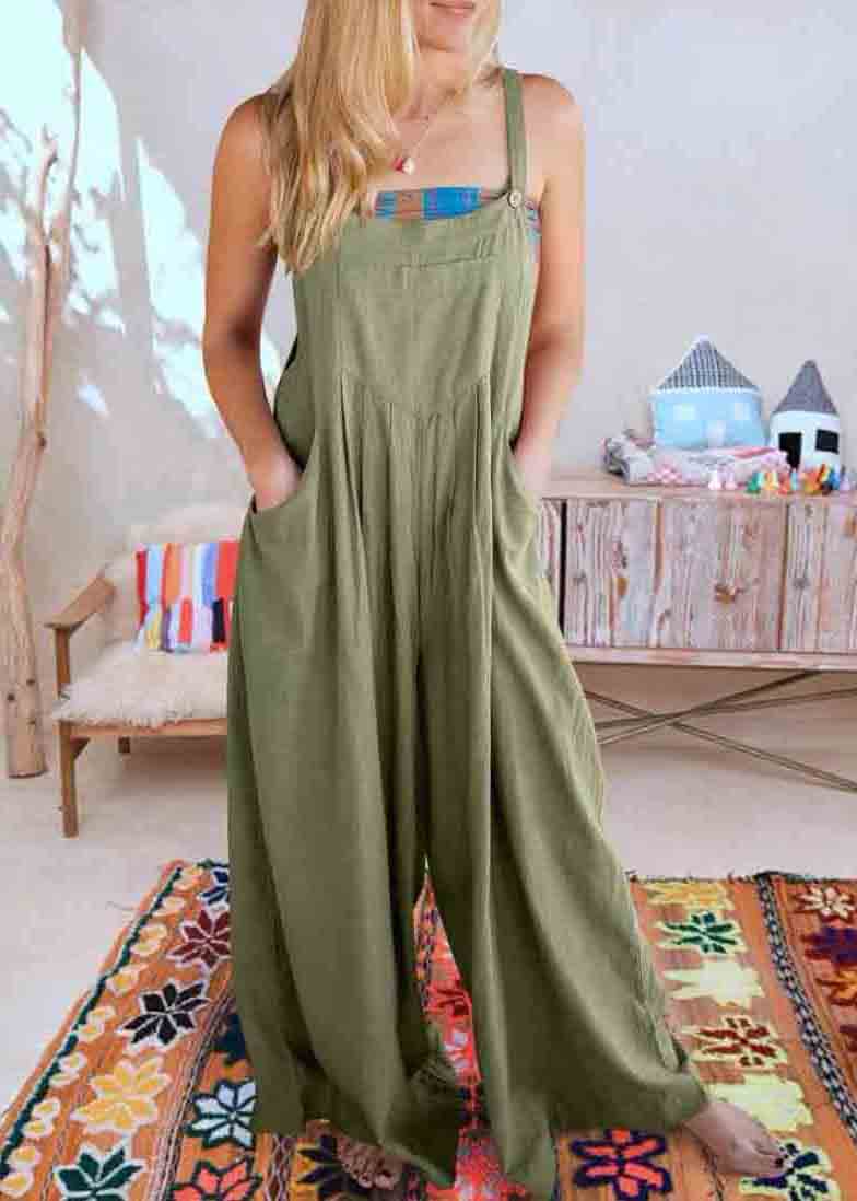 Oversized Wrinkled Linen Overalls Jumpsuits Summer