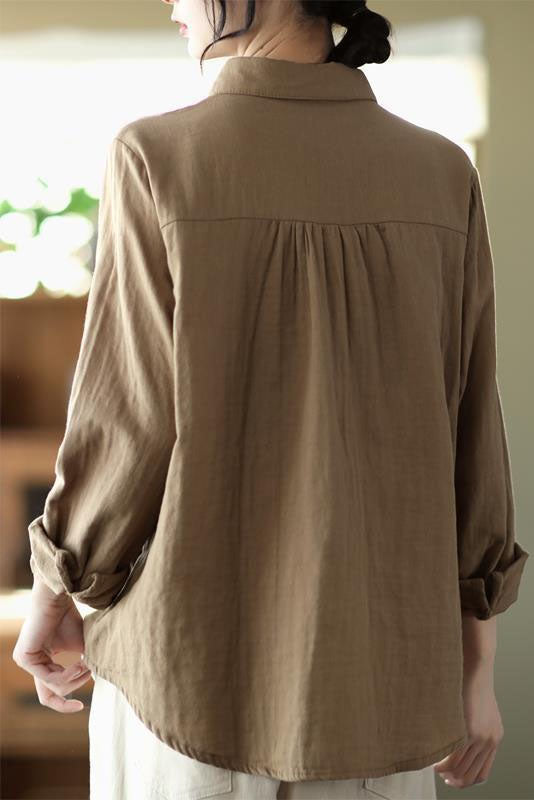 Spring Accordion Pleated Lace Cotton Shirt