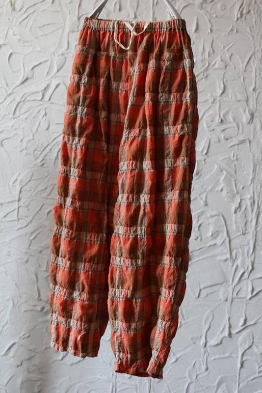 Plaid Loose Linen Wide Leg Pants
