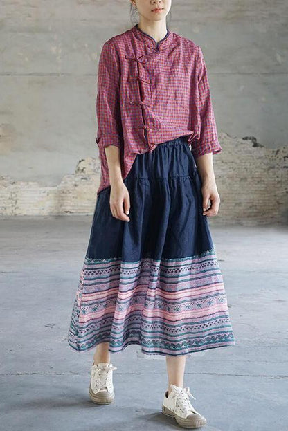 Limited Stock- Retro Plaid 100% Linen Shirt