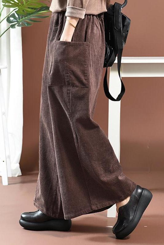 Loose Corduroy Wide Legs Pants
