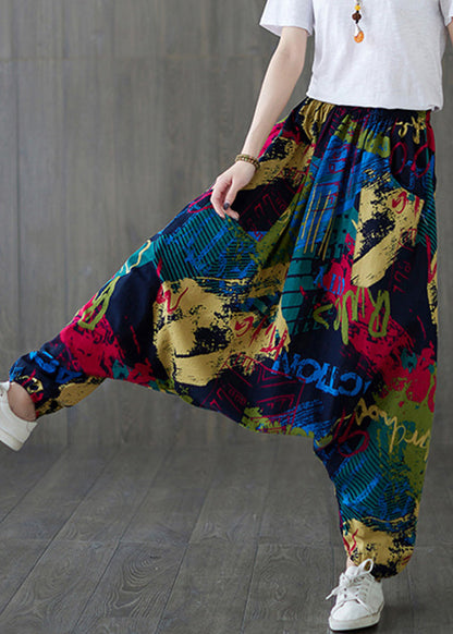 Red Print Tie Waist Wide Leg Pants