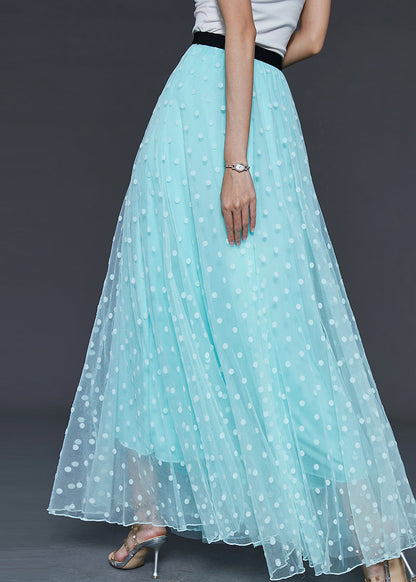 Organic Light Green Dot Exra Large Hem Tulle Skirt Summer