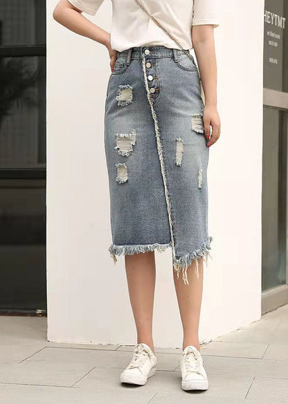 Retro Large Elastic Waist Spring New Denim Skirt