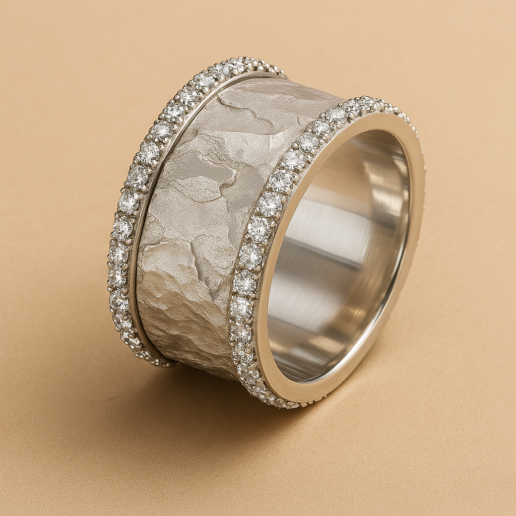 Silvered Zirconia Ring