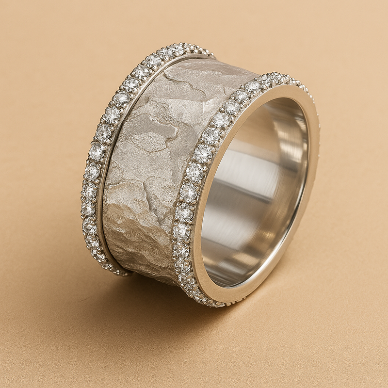 Silvered Zirconia Ring